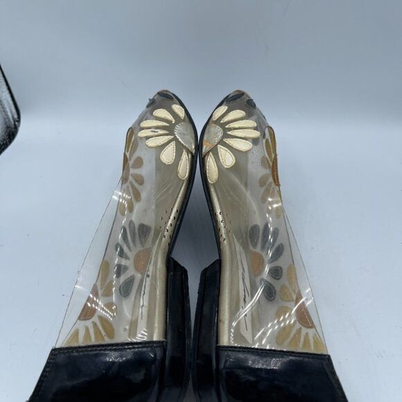 Vintage Impo 80's Clear Floral Slip on Flats 6 - Picture 6 of 12